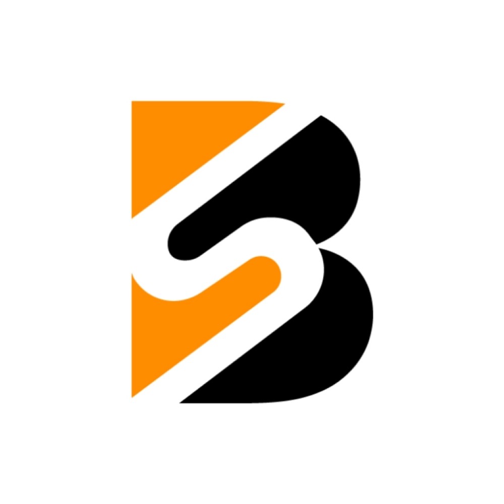 Black and orange Letter B Logo Design