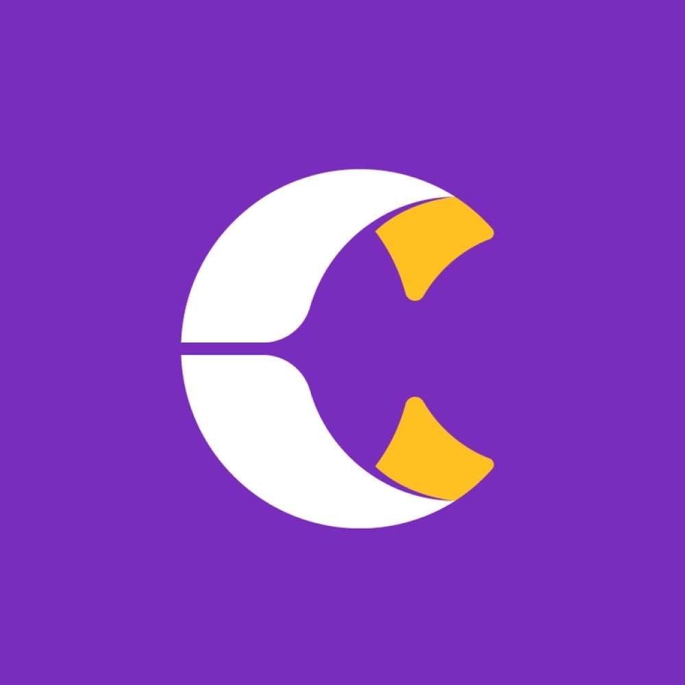 Unique Letter C Logo in Purple Background Design for a company (indexagencies.com)